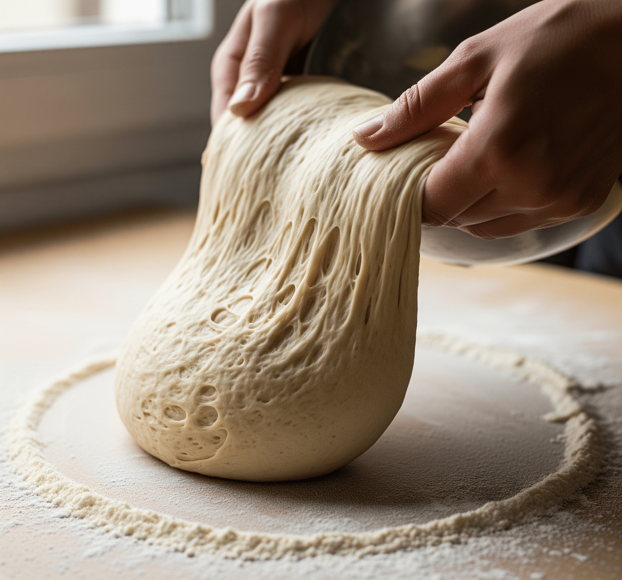dough removed to a floured work surface