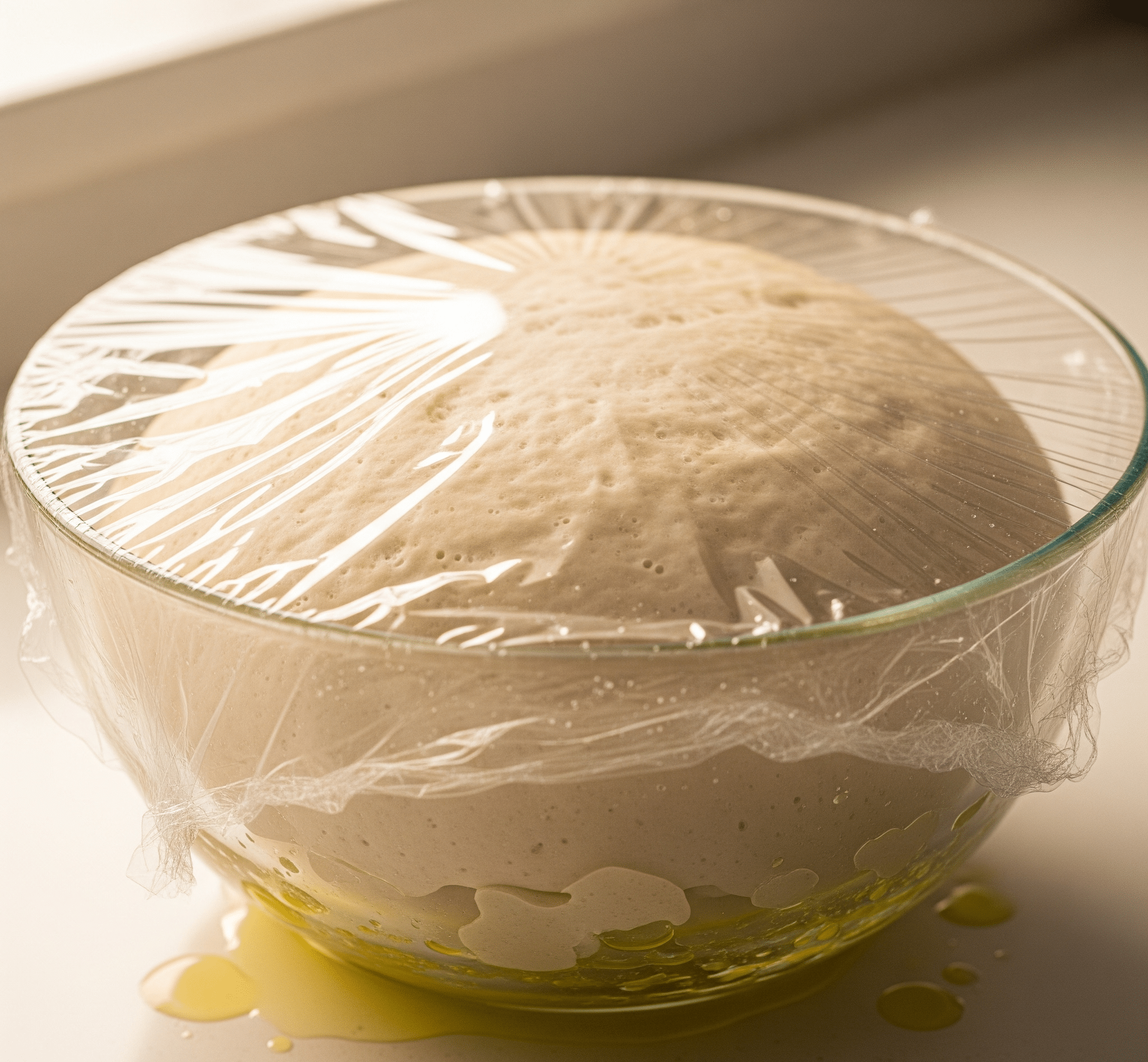 Transfer the dough to a well oiled bowl, cover it and allow it to rise until it’s doubled in bulk. Depending on the temperature, this will take from one to two hours.