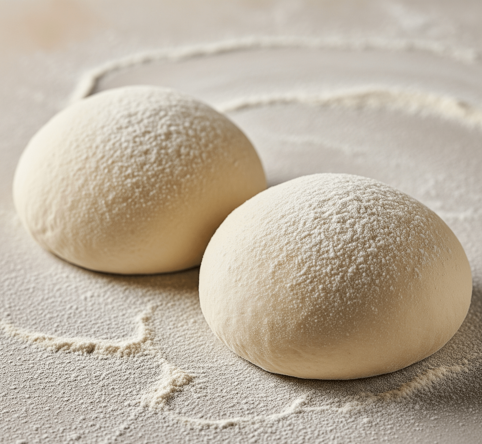 Divide the dough into two equal size balls and allow them to rest for 5 minutes