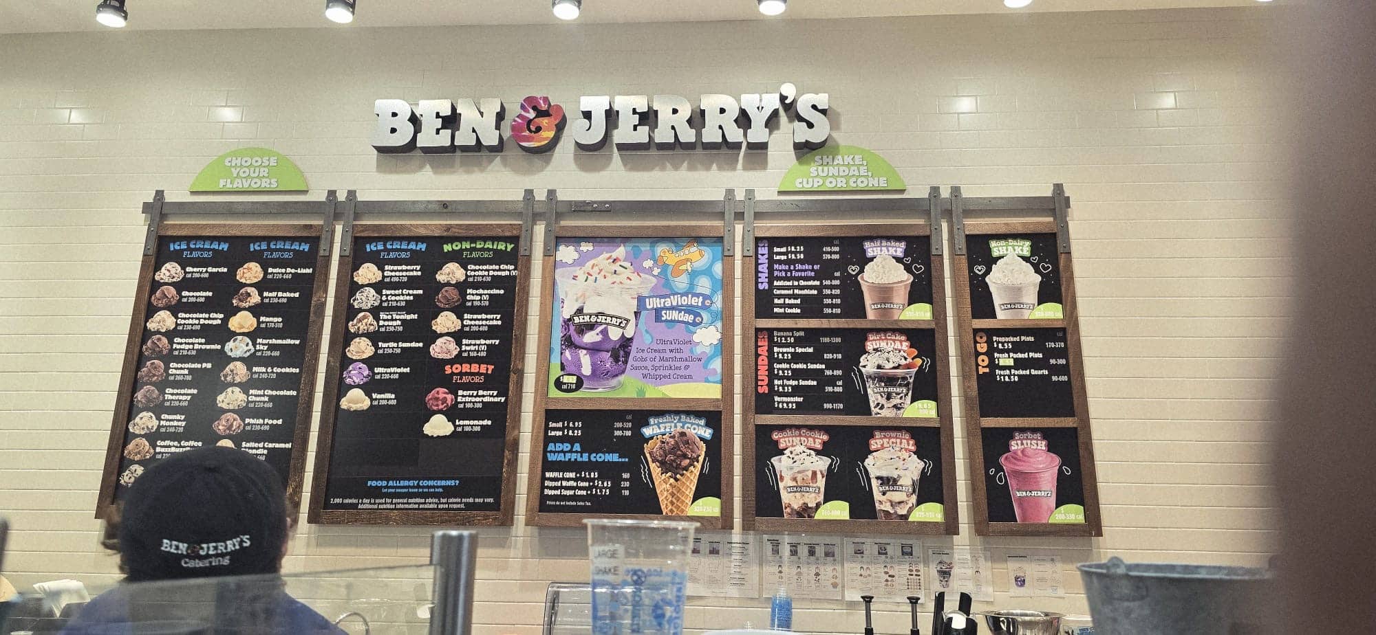 ben & jerry's ice cream menu