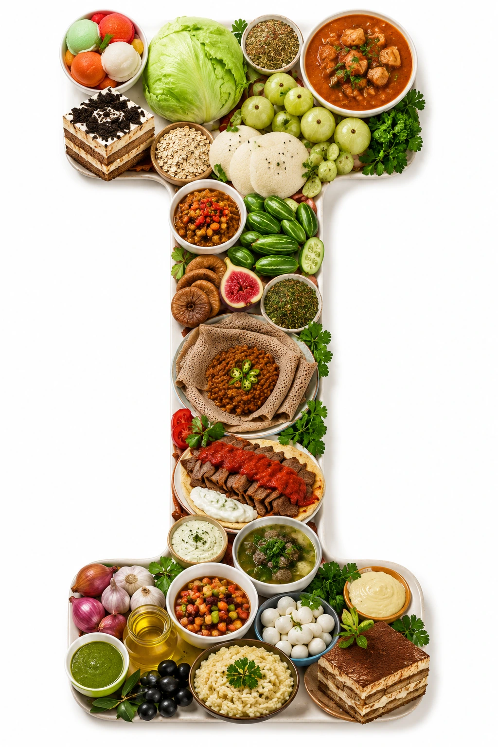 Collage of foods that start with the letter I Collage of foods that start with the letter I