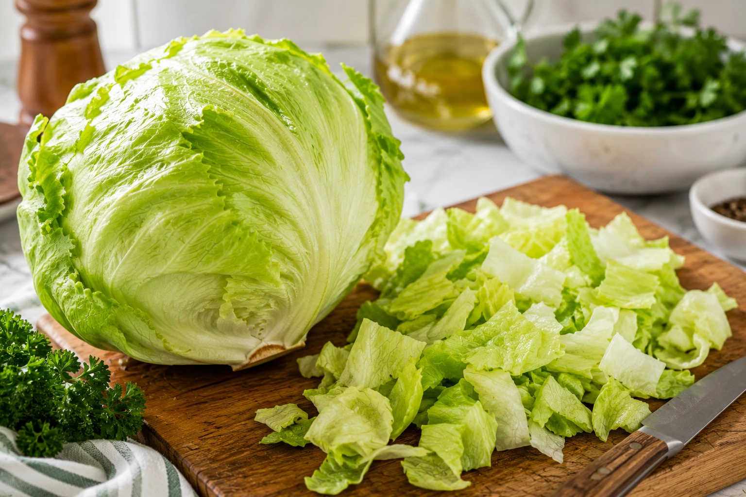Fresh iceberg lettuce ready for salads Fresh iceberg lettuce ready for salads