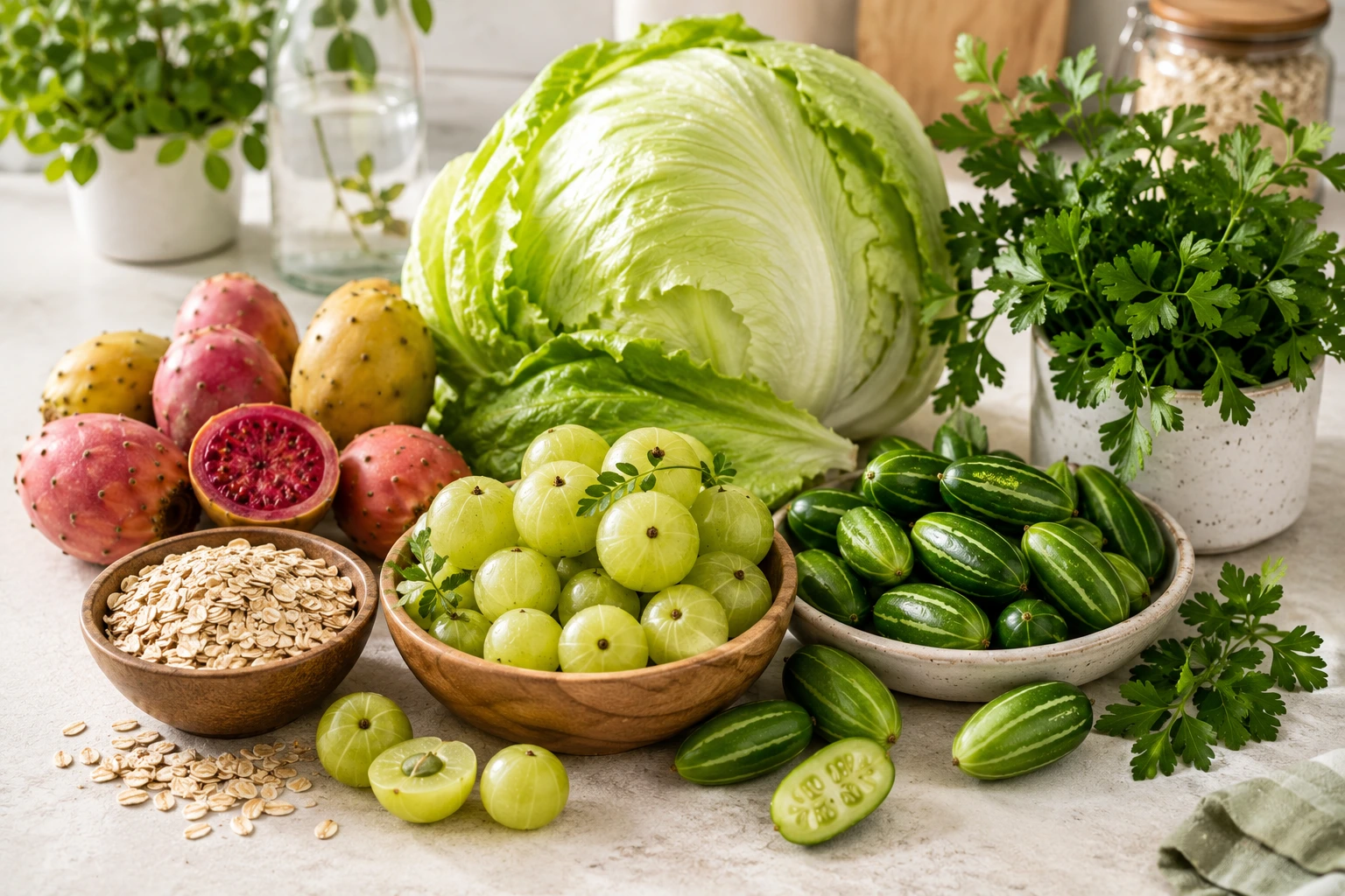 Healthy foods beginning with I including Indian gooseberry, iceberg lettuce, ivy gourd and Italian parsley Healthy foods beginning with I including Indian gooseberry, iceberg lettuce, ivy gourd and Italian parsley
