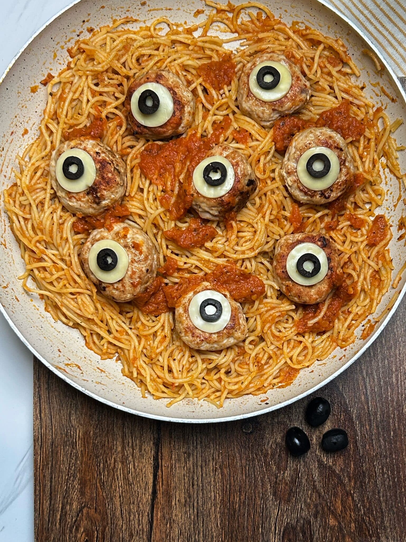 ready to serve Spooky Spaghetti & Eyeballs ready to serve Spooky Spaghetti & Eyeballs