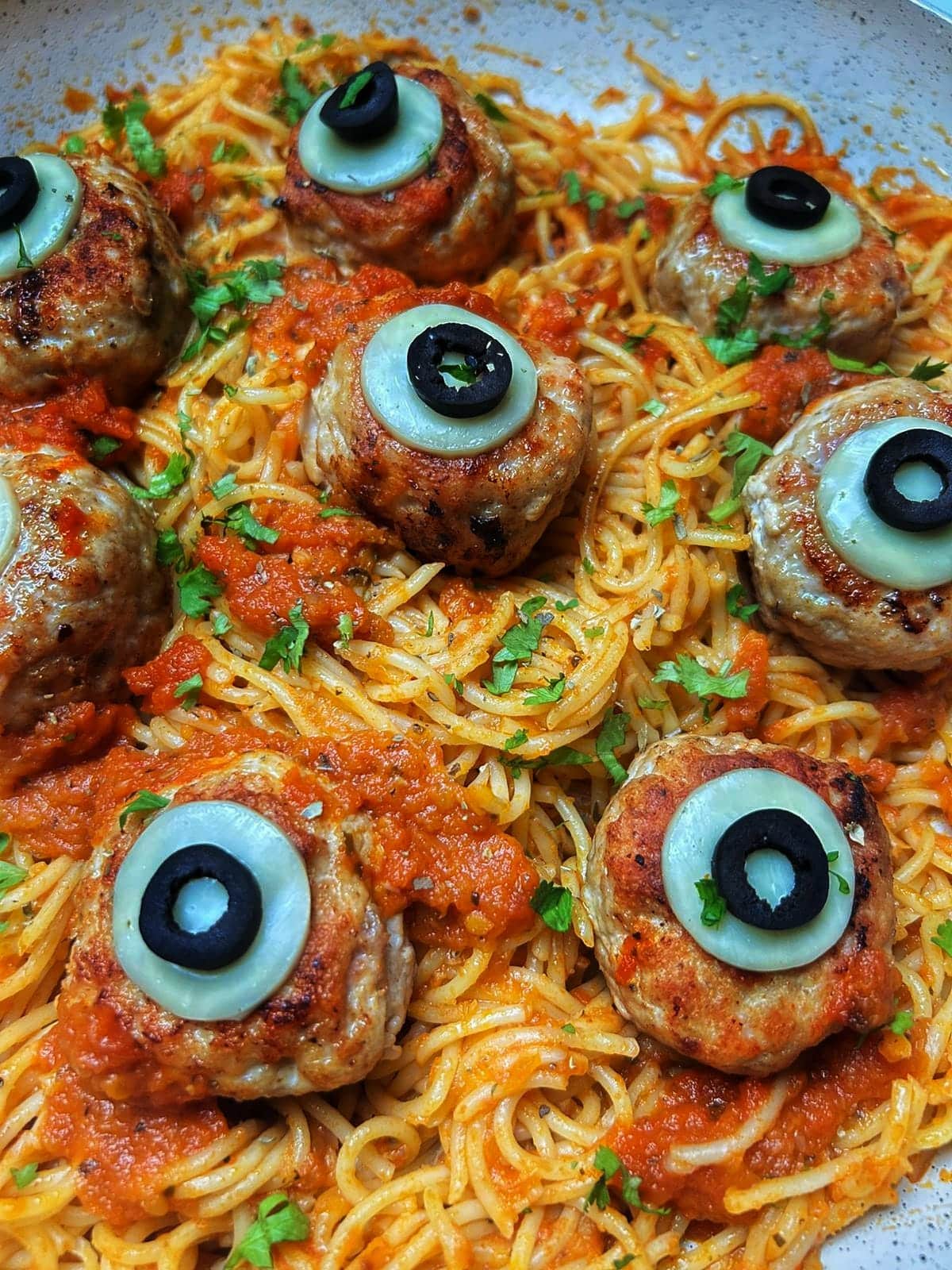 spooky spaghetti and eyeballs spooky spaghetti and eyeballs