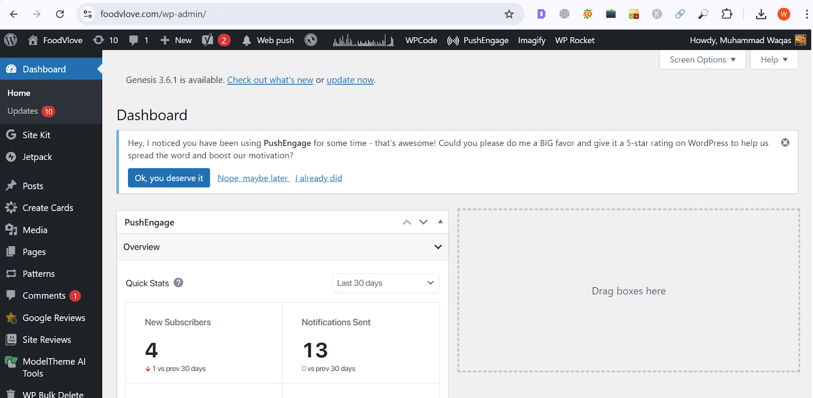 WordPress Dashboard WordPress Dashboard