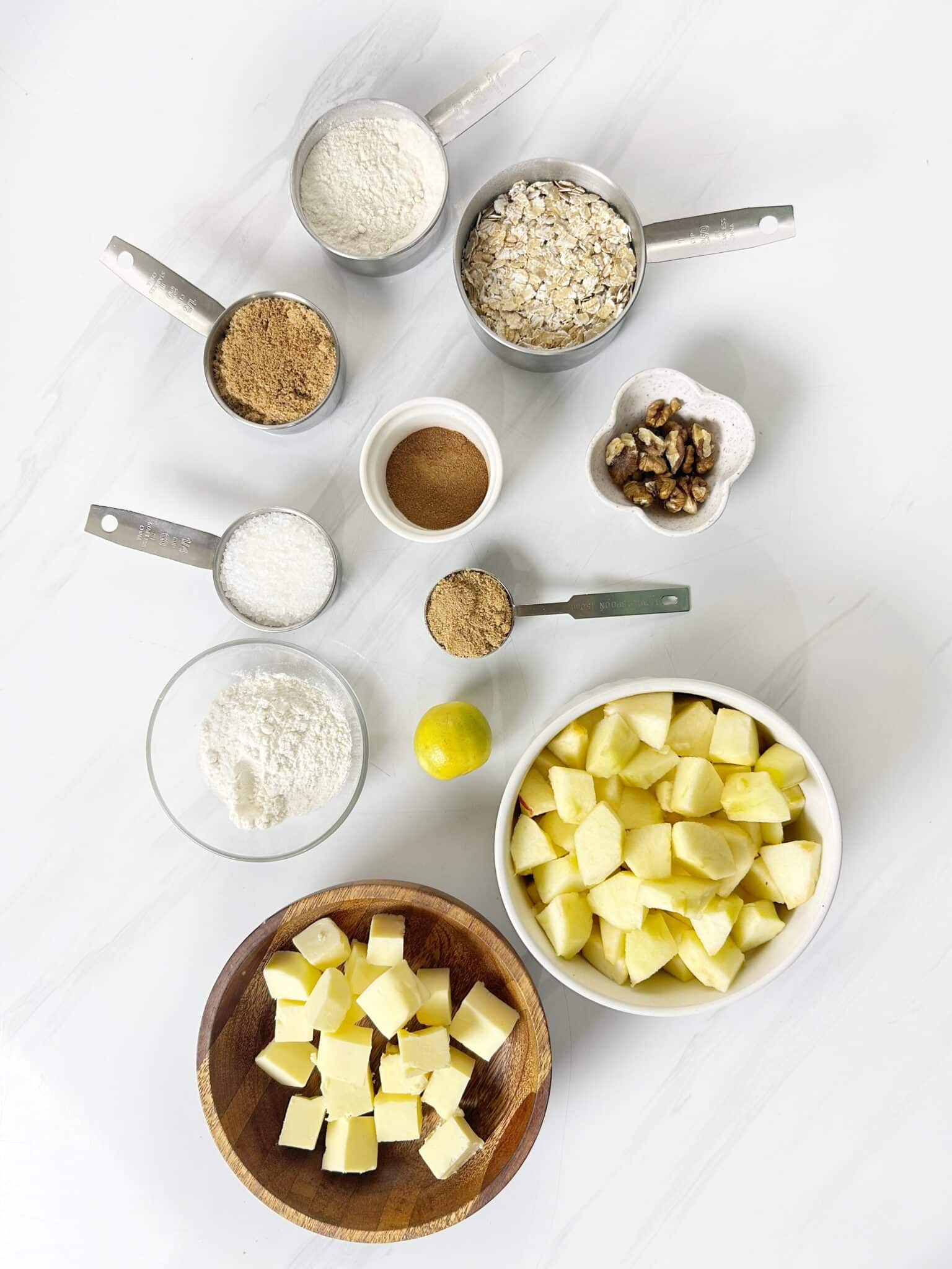 ingredients for apple crisp with oat topping ingredients for apple crisp with oat topping