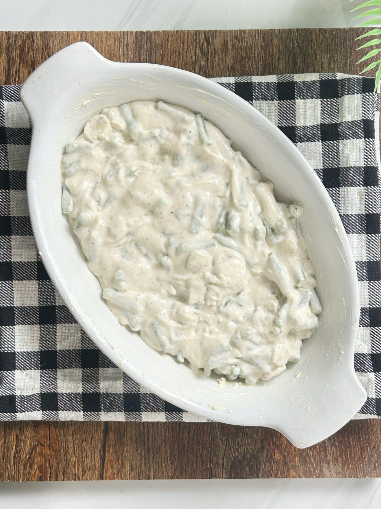 Casserole mixture in greased dish Casserole mixture in greased dish