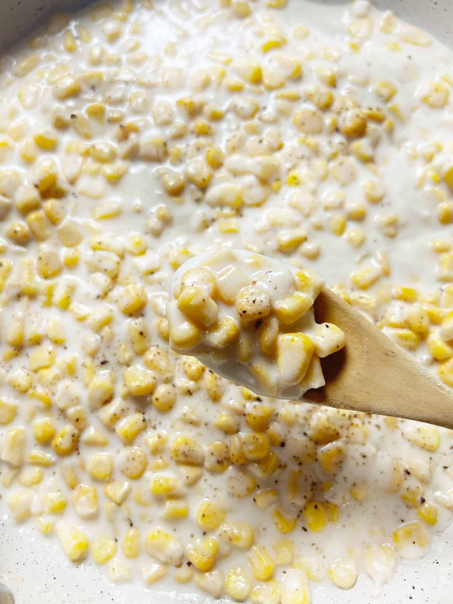Served creamed corn dish Served creamed corn dishServed creamed corn dish
