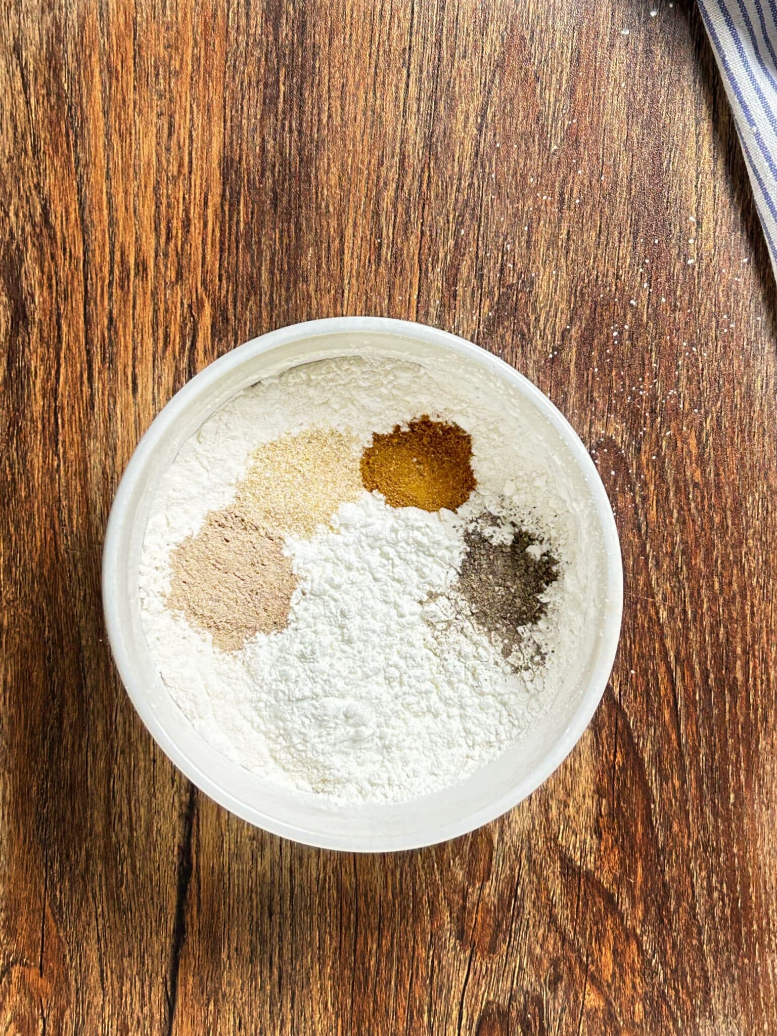 Flour and spices mixture prepared for coating chicken fingers Flour and spices mixture prepared for coating chicken fingers