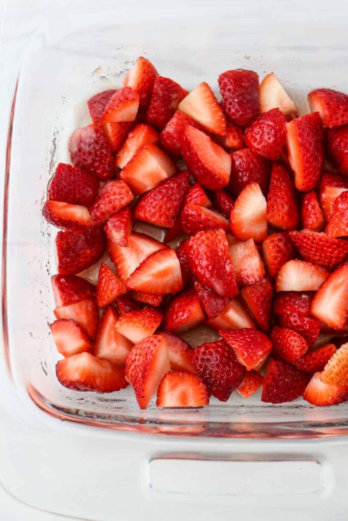 ½ cup quartered strawberries topping ½ cup quartered strawberries topping