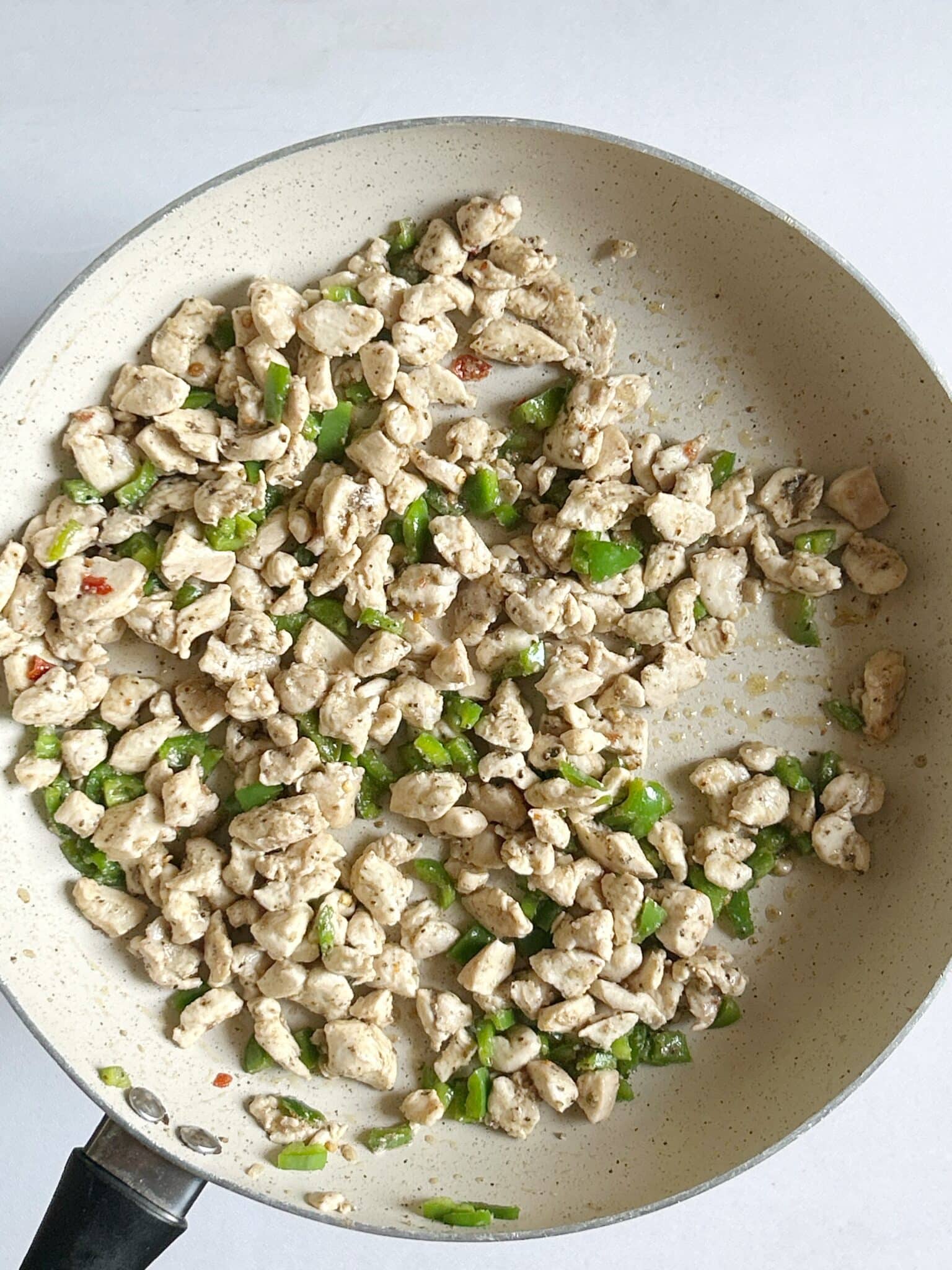 Add diced capsicum Add diced capsicum