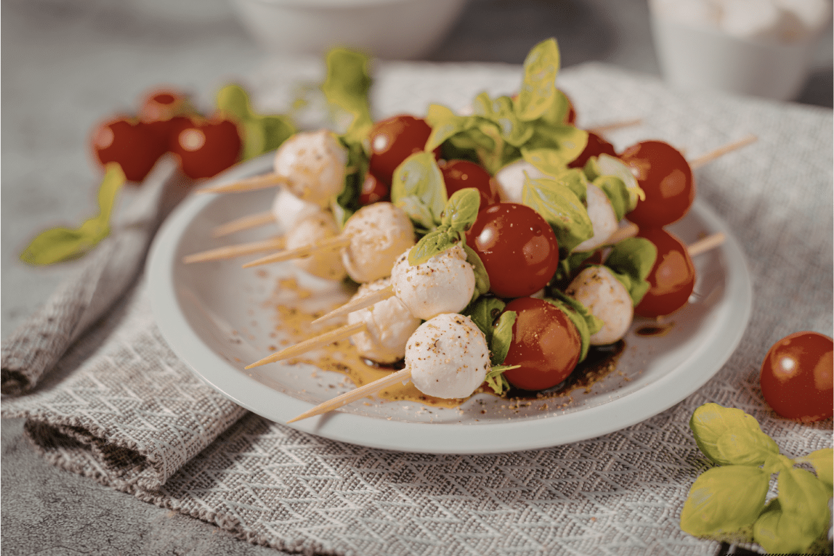 Caprese Skewers with Balsamic Glaze Caprese Skewers with Balsamic Glaze