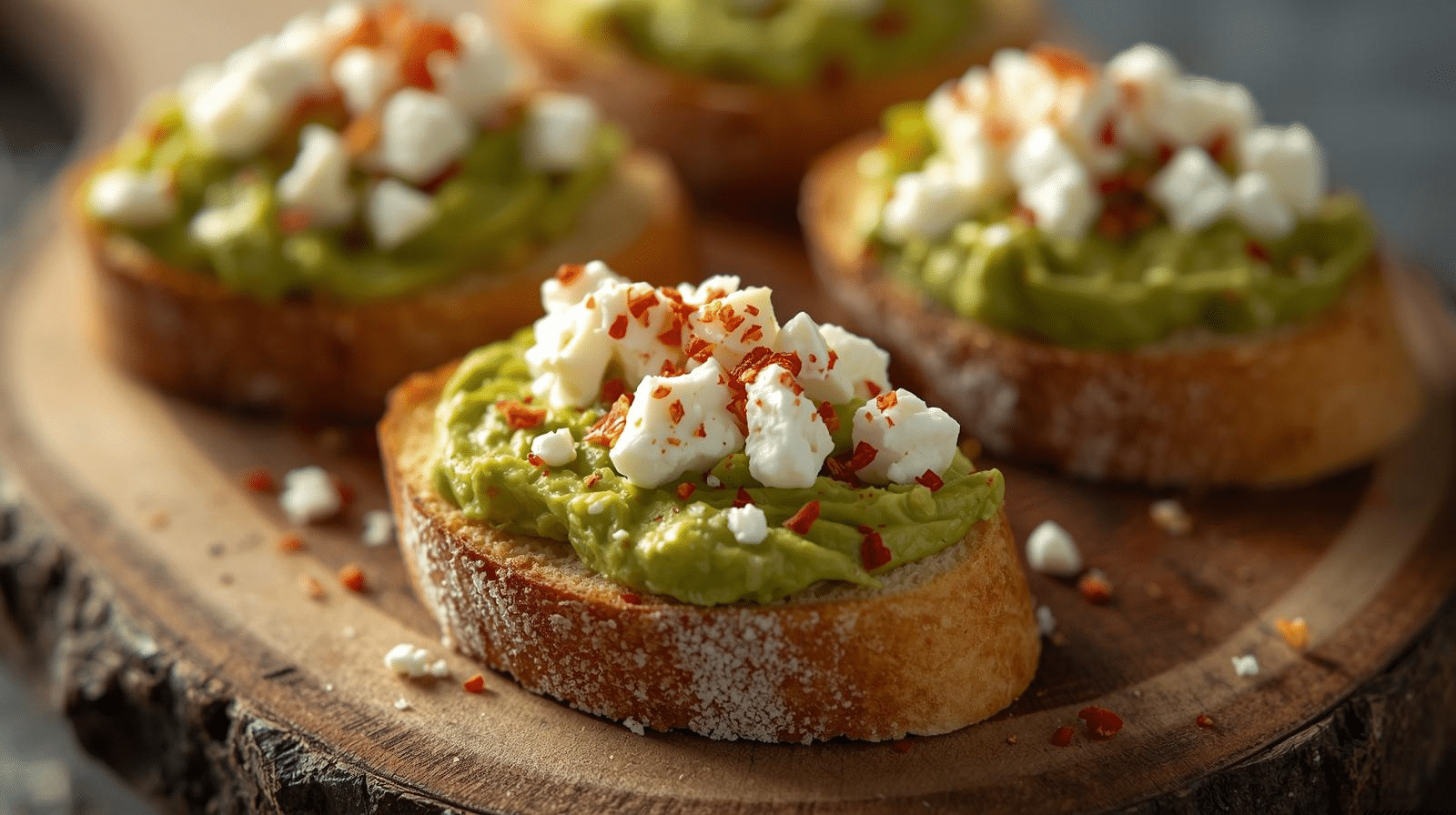 Avocado & Feta Crostini Avocado & Feta Crostini