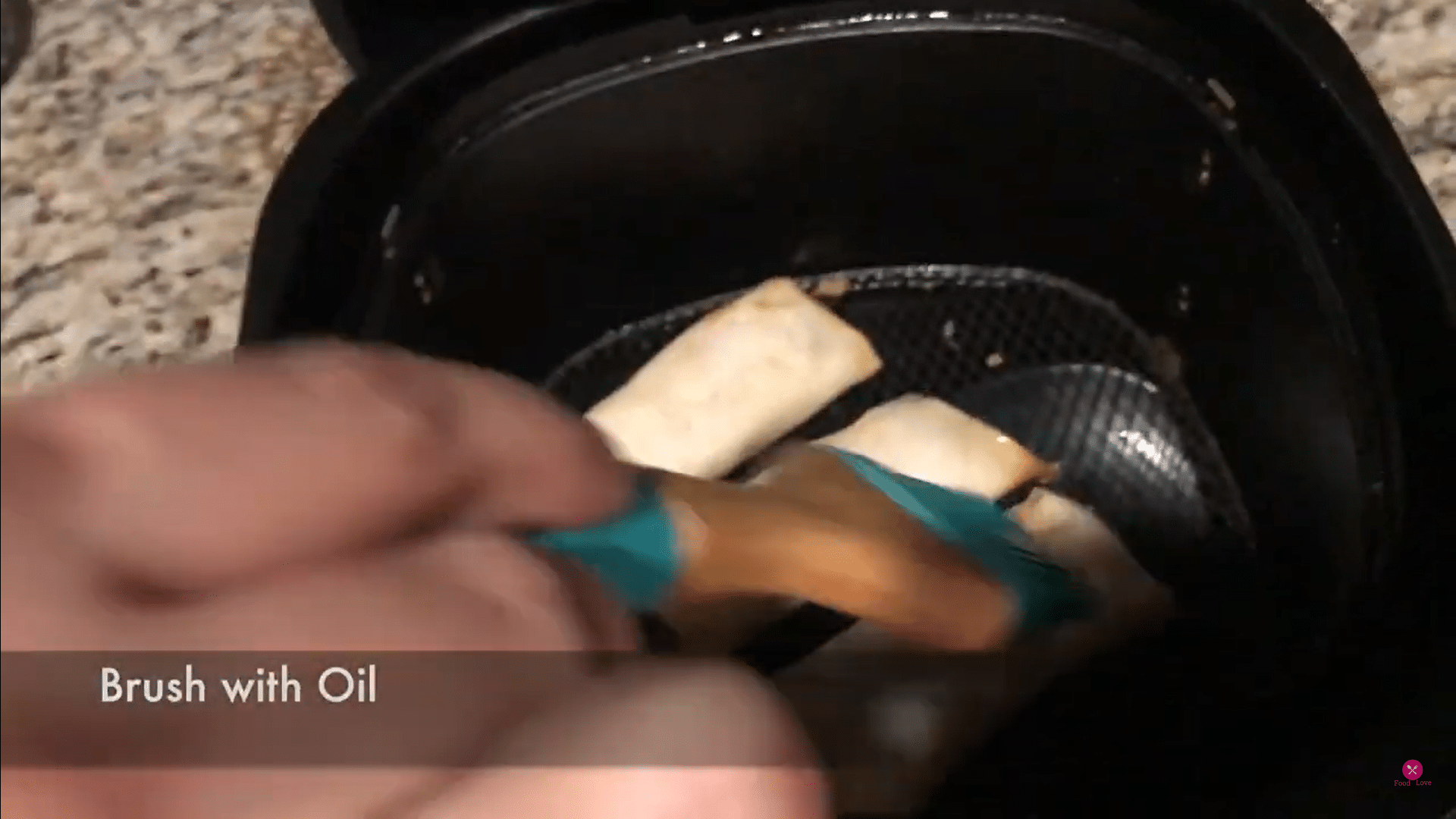 brush with oil
