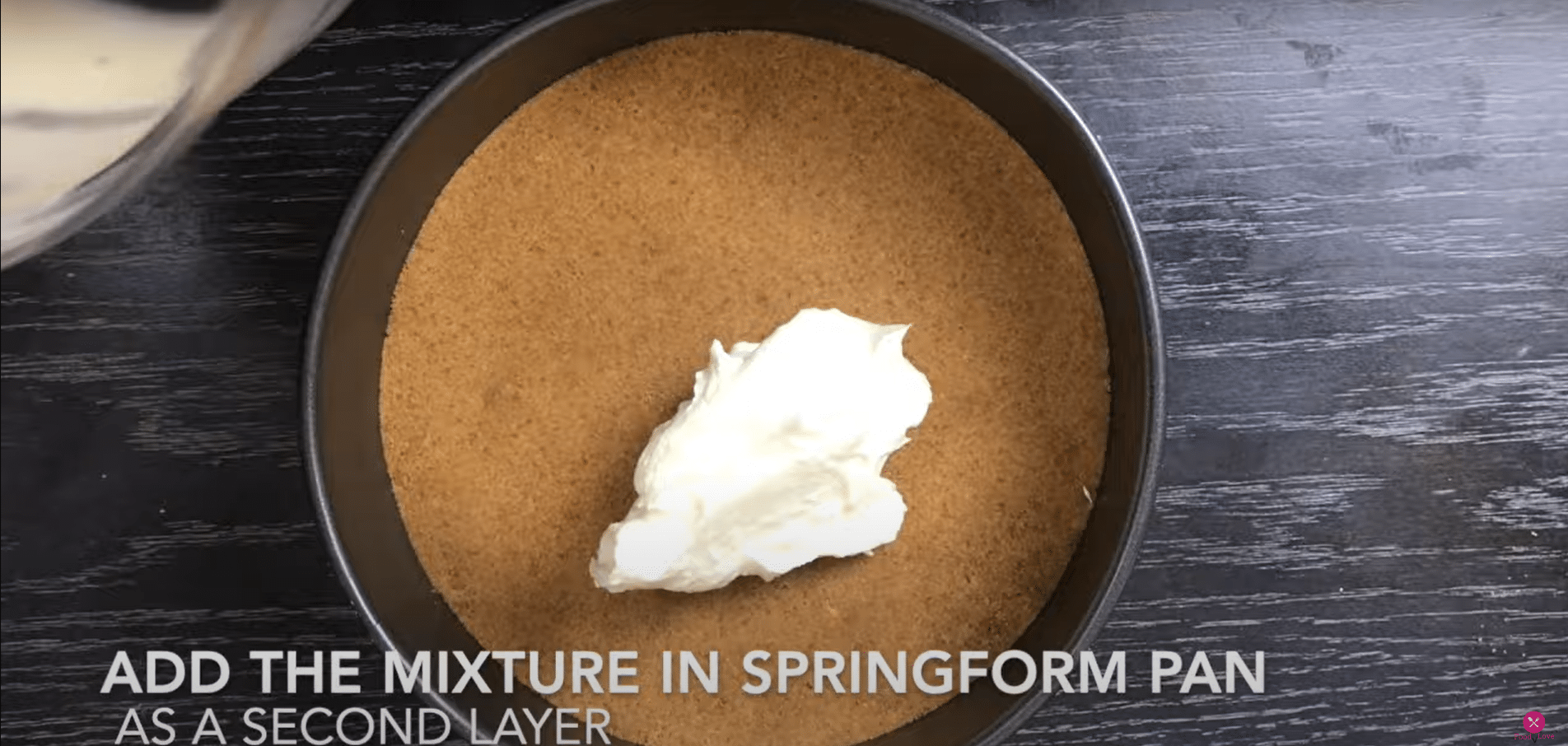 add the mixture to the spring foam pan