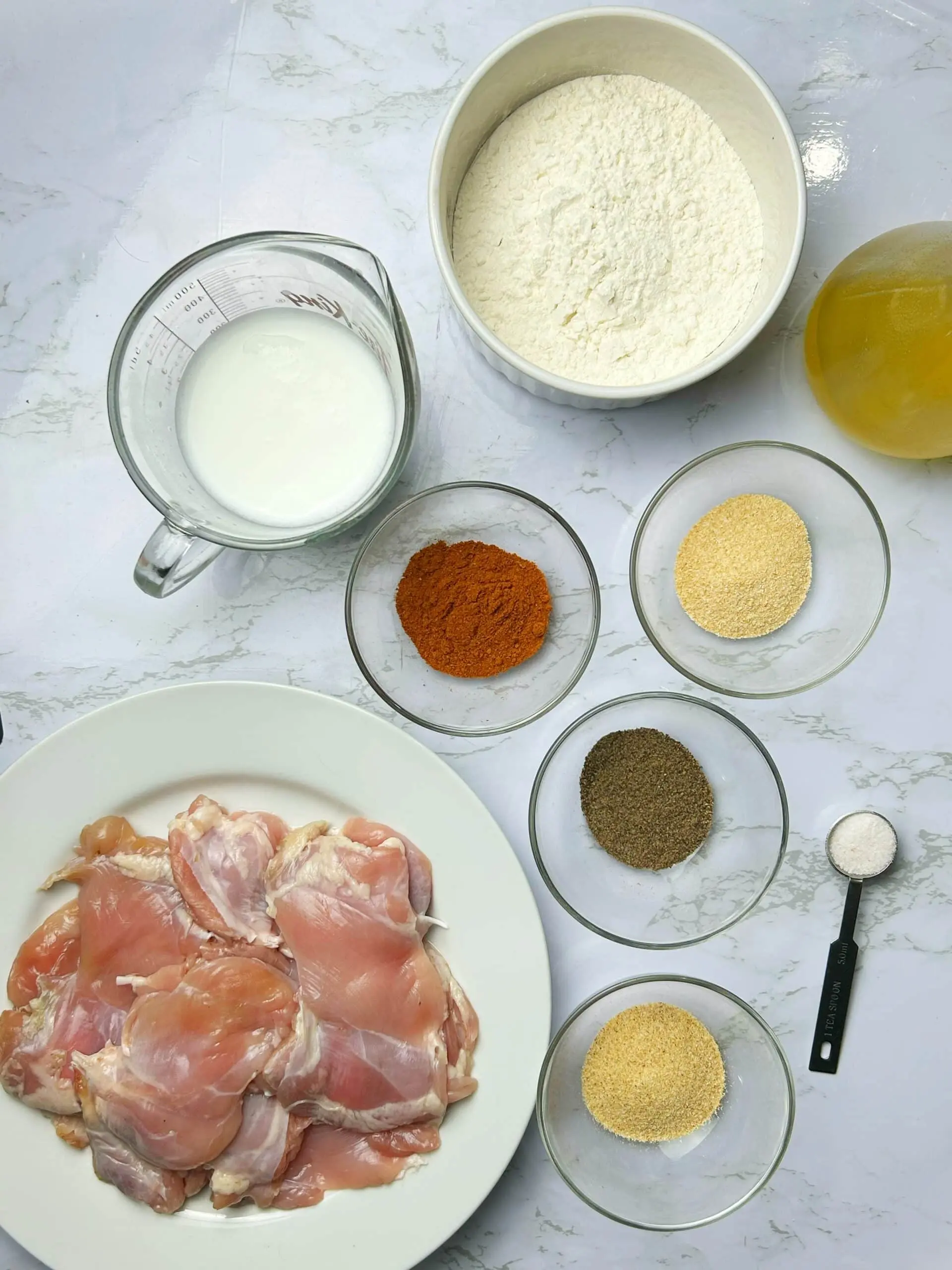 Ingredients for Chicken and Waffle recipe