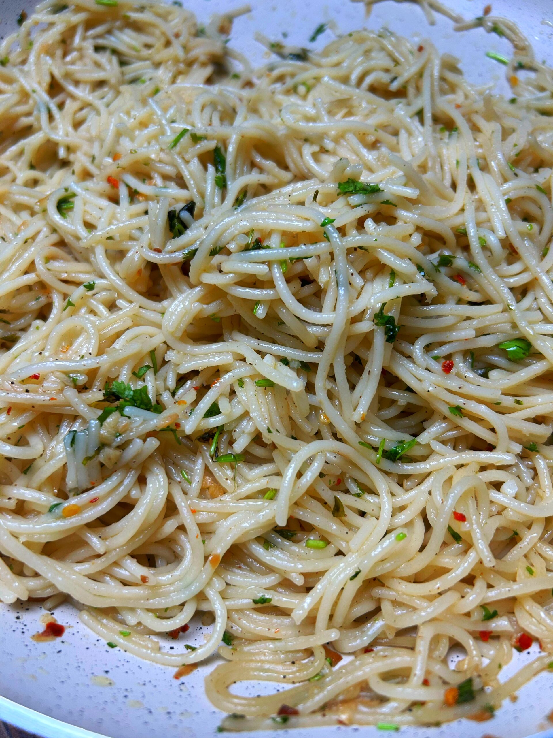 Add cooked pasta and combine it Add cooked pasta and combine it