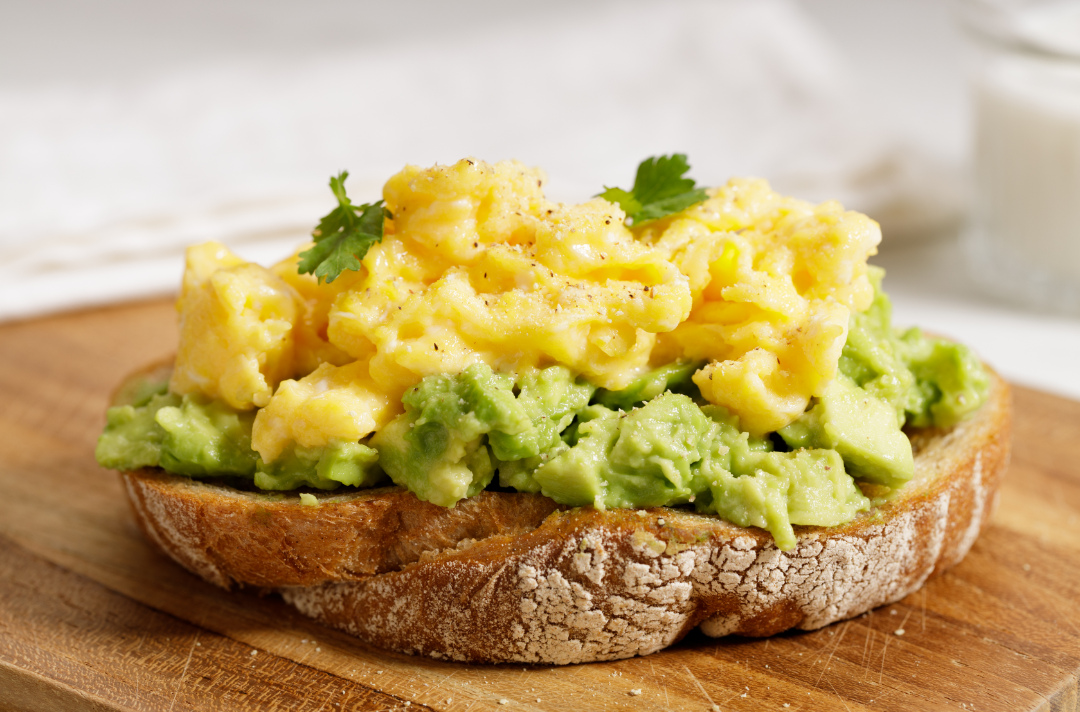 Scrambled Eggs and Avocado Toast