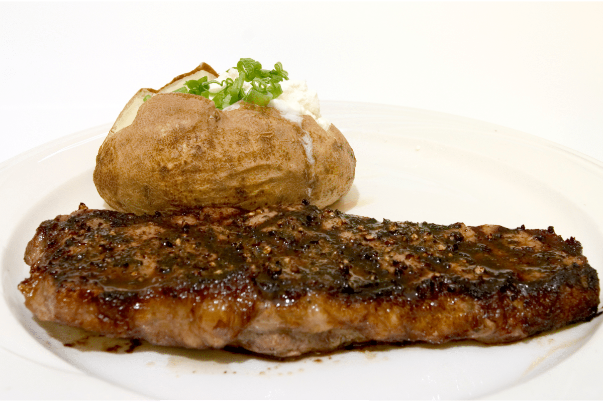 Pepper crusted steak