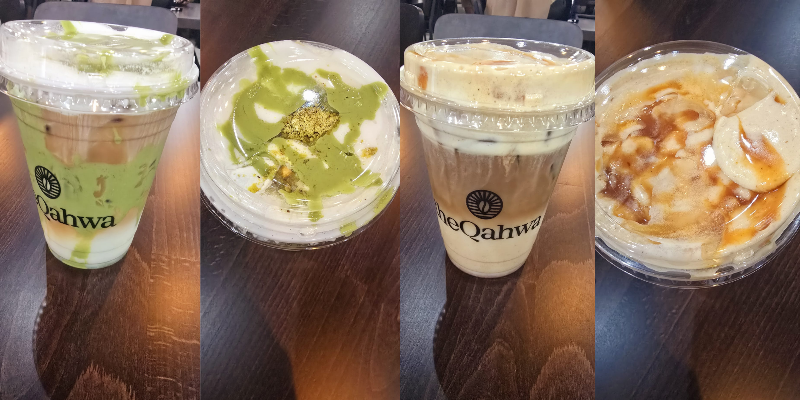 Pistachio latte and Pumpkin Spice latte