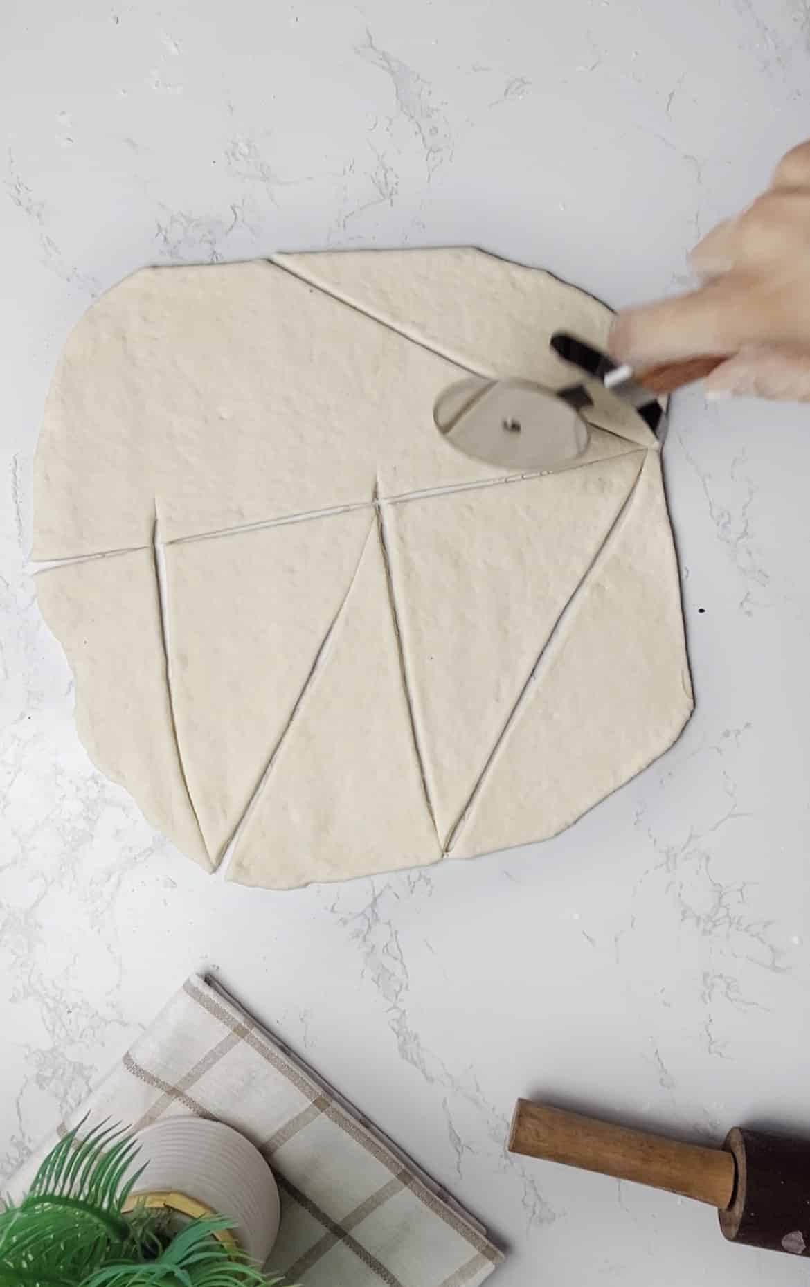 cutting the dough