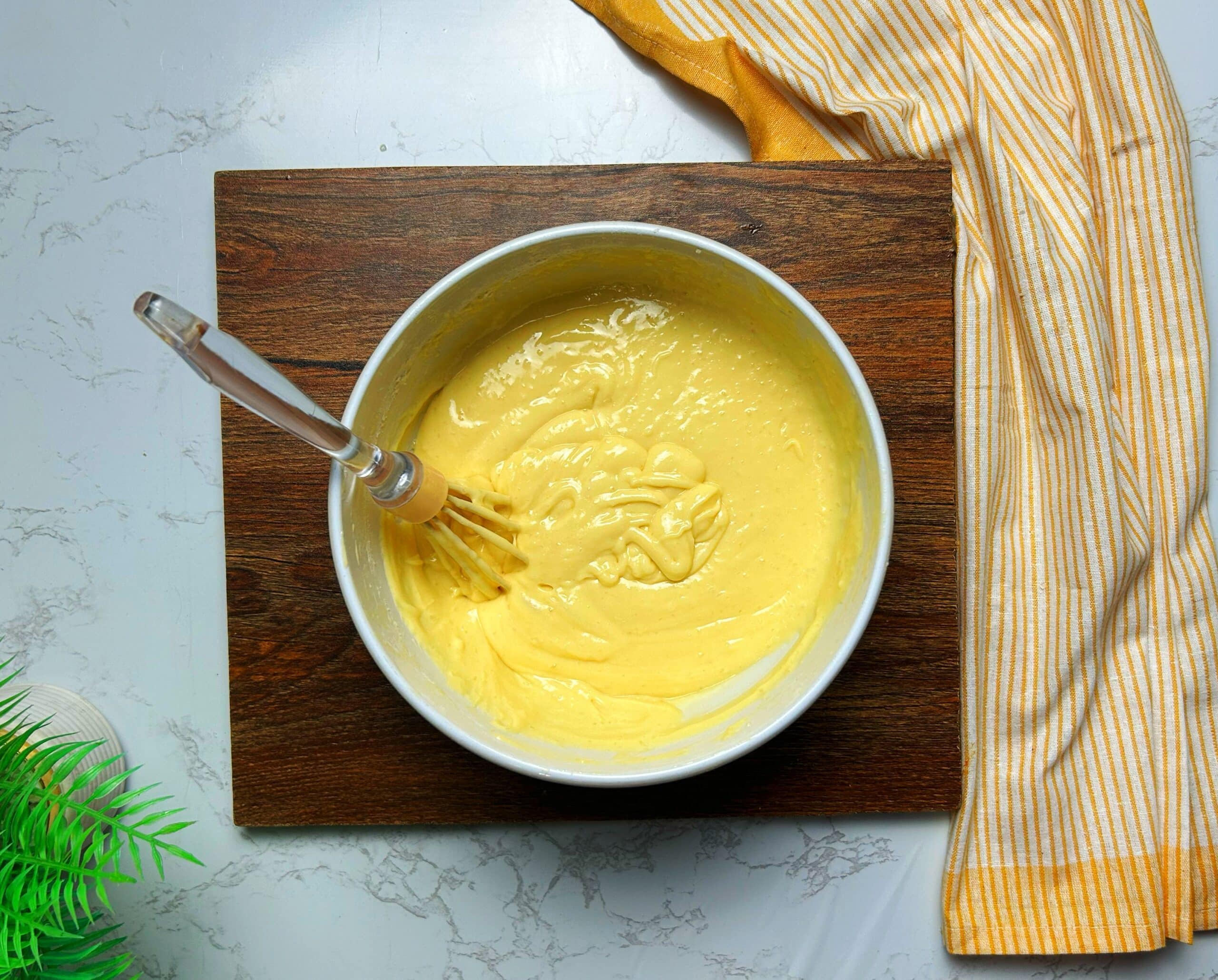 making cake batter