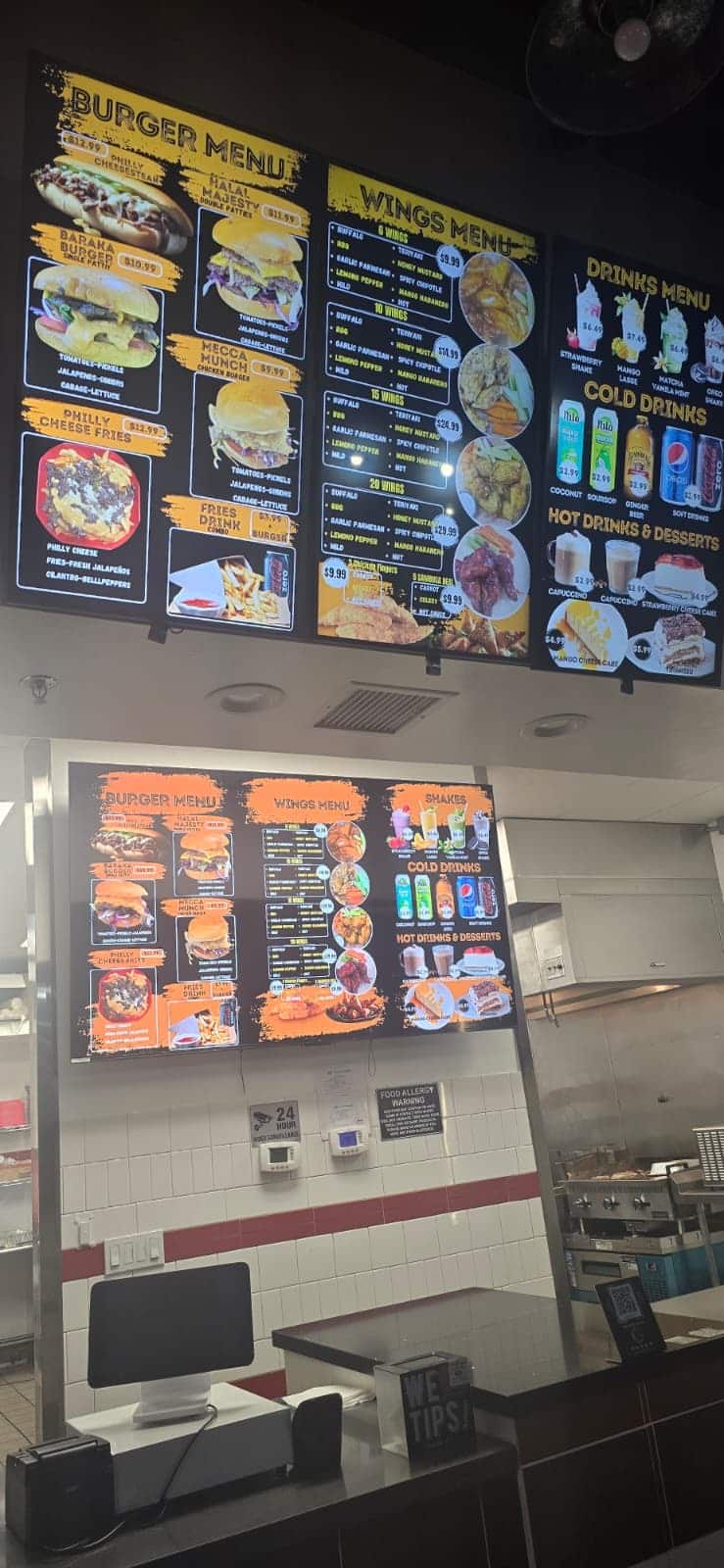 Halal Burger Pizza and Wings  Menu