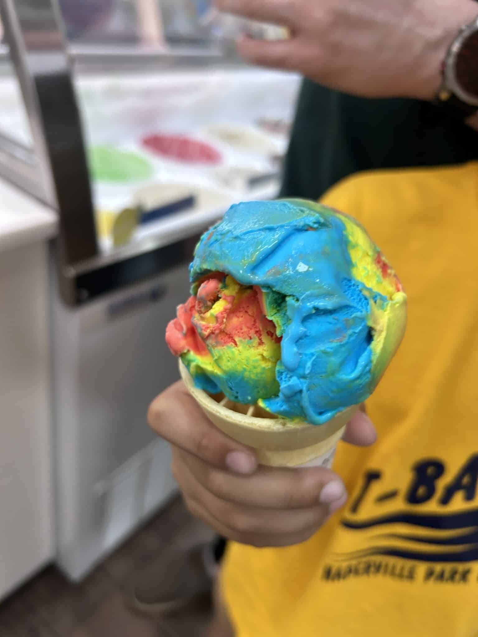 Superman Ice Cream in a Sugar Cone