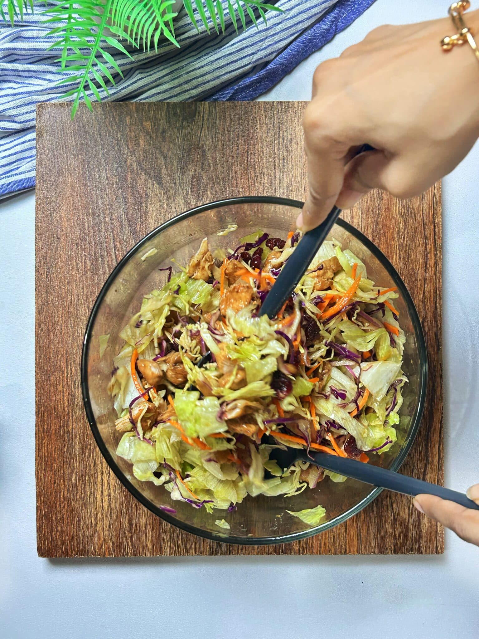 tossing the salad