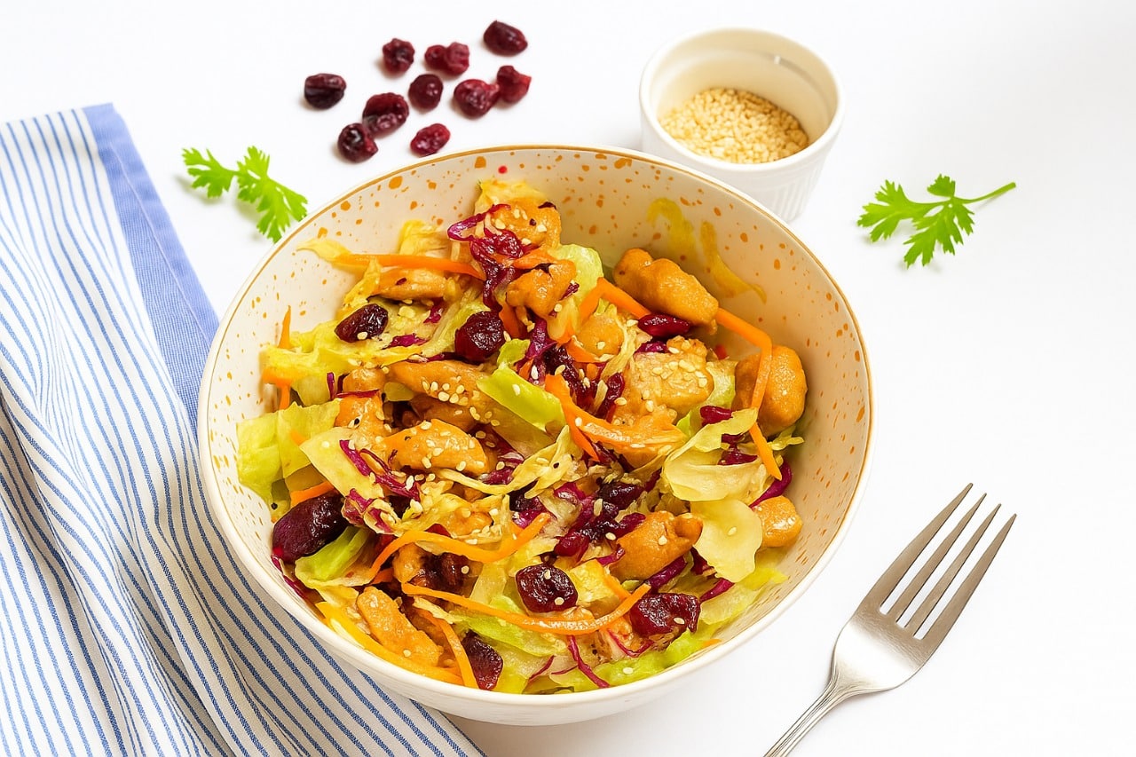 asian chicken cranberry salad